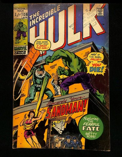 Incredible Hulk #138 UK Price Variant