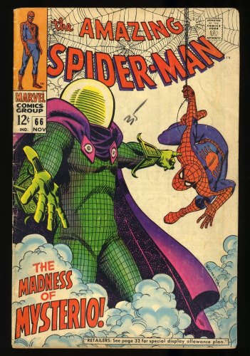 Amazing Spider-Man #66 VG+ 4.5 Mysterio Appearance! Romita Cover!