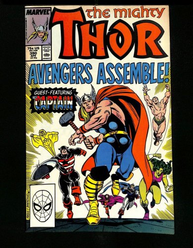 Thor #390 VF+ 8.5 Captain America Wields Thor's Hammer!