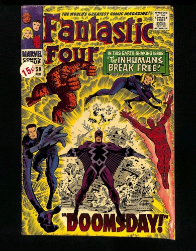 Fantastic Four #59 VG 4.0 Dr. Doom Inhumans Silver Surfer Appearance!