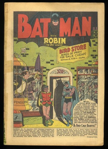 Batman #41 See Description 1st Sci-Fi Cover! Penguin Appearance!