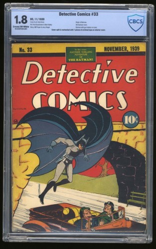 Cover Scan: Detective Comics #33 CBCS GD- 1.8 Cream To Off White Batman DC - Item ID #30960