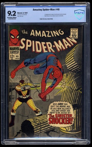 Cover Scan: Amazing Spider-Man #46 CBCS NM- 9.2 Off White to White 1st Shocker! - Item ID #34244