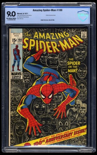 Cover Scan: Amazing Spider-Man #100 CBCS VF/NM 9.0 Off White to White - Item ID #34250