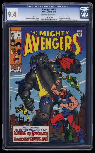 Cover Scan: Avengers #69 CGC NM 9.4 Off White to White 1st Grandmaster - Item ID #34256