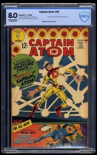 Cover Scan: Captain Atom #83 CBCS VF 8.0 Off White to White 1st Blue Beetle! - Item ID #34281