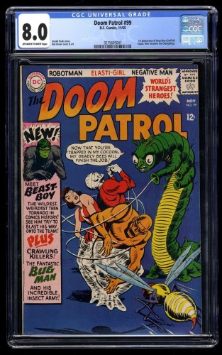 Cover Scan: Doom Patrol #99 CGC VF 8.0 Off White to White 1st Beast Boy! - Item ID #34293