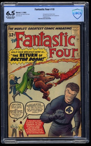 Cover Scan: Fantastic Four #10 CBCS FN+ 6.5 Off White to White - Item ID #34294