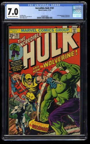 Cover Scan: Incredible Hulk (1968) #181 CGC FN/VF 7.0 Off White to White Marvel Comics  - Item ID #39099