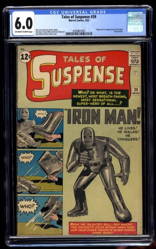 Cover Scan: Tales Of Suspense #39 CGC FN 6.0 Off White to White Iron Man - Item ID #39127
