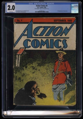 Action Comics #4 CGC GD 2.0 White Pages DC 4th appearance of Superman