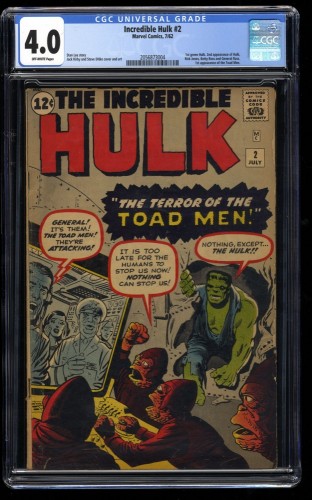 Cover Scan: Incredible Hulk (1962) #2 CGC VG 4.0 Off White 1st Green Hulk!  - Item ID #39632