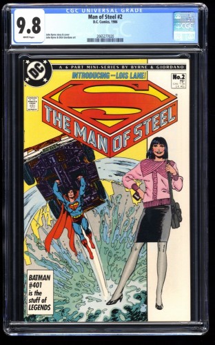 Man of Steel (1986) #2 CGC NM/M 9.8 White Pages Superman!