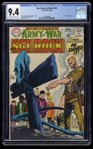 Our Army at War #197 CGC NM 9.4 Off White to White Sgt. Rock!