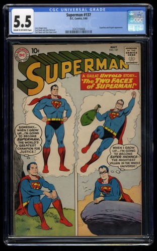 Superman #137 CGC FN- 5.5 Cream To Off White DC Comics