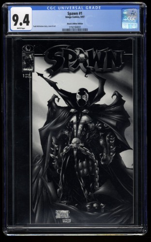 Spawn #1 CGC NM 9.4 White Pages Black and White Variant McFarlane!
