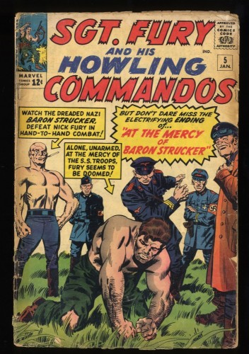 Sgt. Fury and His Howling Commandos #5 GD- 1.8 1st Baron Strucker!