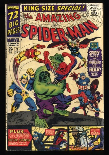 Amazing Spider-Man Annual #3 VG+ 4.5 Iron Man Captain America Hulk!
