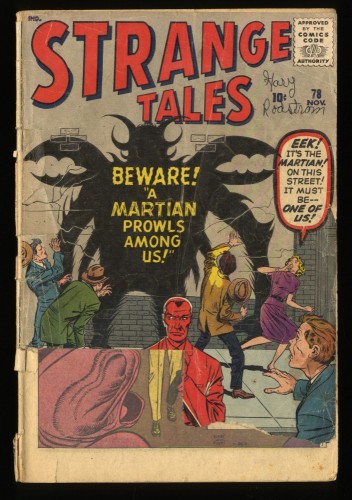 Strange Tales #78 P 0.5 Complete and Unrestored Ant-Man Prototype!