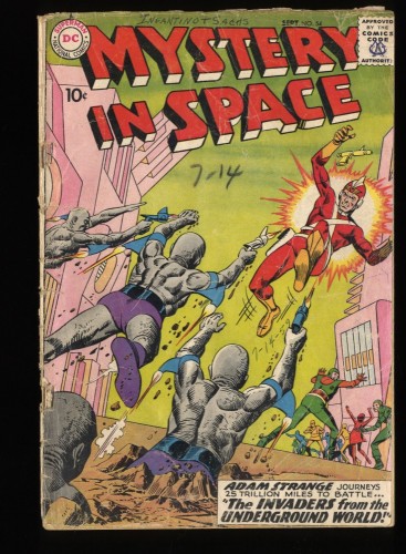 Mystery In Space #54 FA/GD 1.5 2nd Adam Strange in title!
