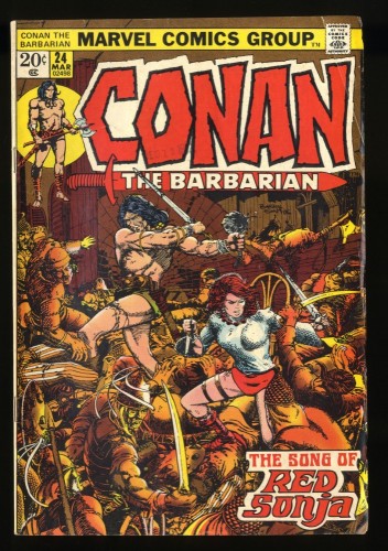 Cover Scan: Conan The Barbarian #24 FN- 5.5 1st Full Appearance Red Sonja! - Item ID #113946