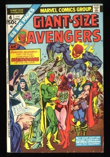 Giant-Size Avengers #4 VF- 7.5 Marriage of Vision and Scarlet Witch!