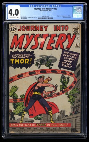 Journey Into Mystery #83 CGC VG 4.0 Off White to White 1st Thor!