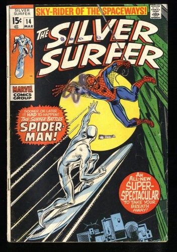 Silver Surfer #14 VG- 3.5 Spider-Man!