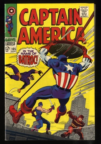 Captain America #105 FN/VF 7.0 White Pages Batroc!