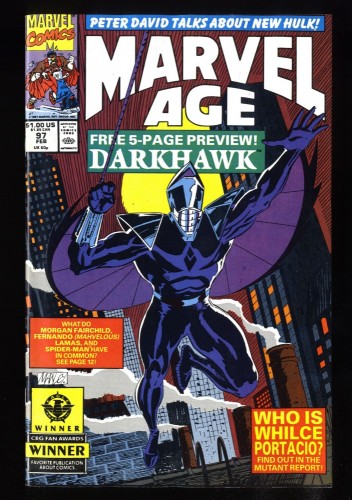 Marvel Age #97 VF 8.0 1st Darkhawk!