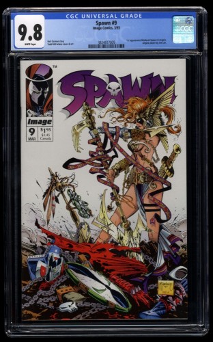 Spawn #9 CGC NM/M 9.8 White Pages 1st Appearance Angela! Todd McFarlane!