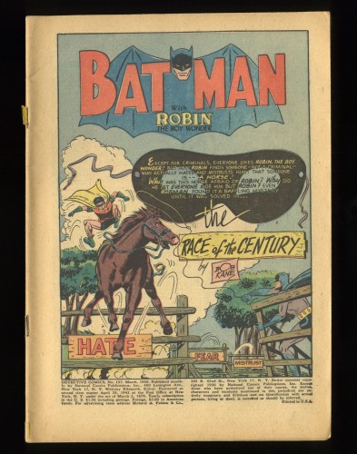 Detective Comics (1937) #157 Coverless Complete!