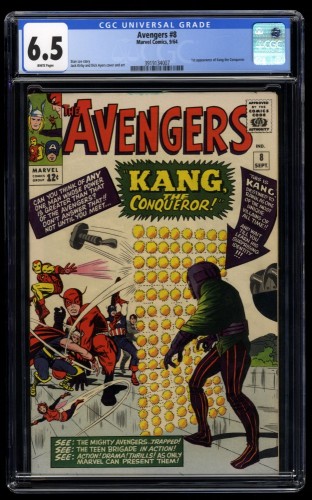 Avengers #8 CGC FN+ 6.5 White Pages Stunning Copy! 1st Kang!