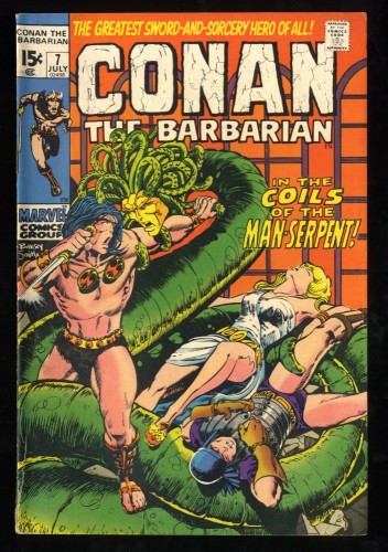 Conan The Barbarian #7 VG+ 4.5 In The Coils of The Man Serpent!