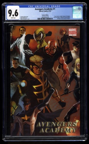 Avengers Academy (2010) #1 CGC NM+ 9.6 White Pages 1:25 Djurdjevic Variant