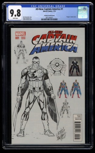 All-New Captain America #1 CGC NM/M 9.8 White Pages Pacheco Design Variant
