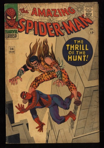 Amazing Spider-Man #34 VG- 3.5 Kraven the Hunter!