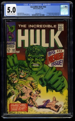 Incredible Hulk #102 CGC VG/FN 5.0 Off White to White