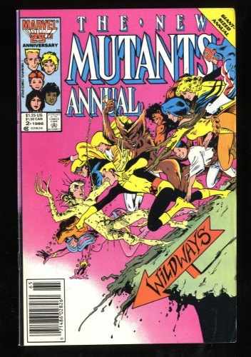 New Mutants Annual #2 VF- 7.5 Newsstand Variant 1st Psylocke!