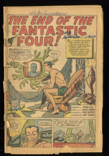 Fantastic Four #9 Coverless Complete!