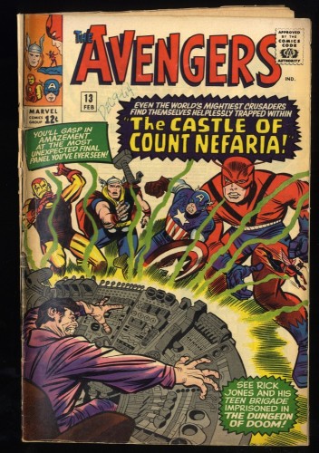 Avengers #13 GD+ 2.5 1st Count Nefaria!