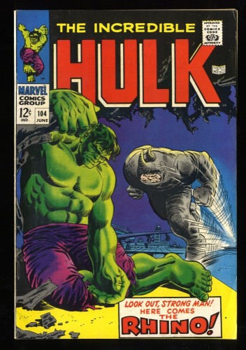 Incredible Hulk #104 FN- 5.5 vs Rhino!