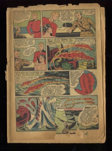 Human Torch #12 Coverless Incomplete Classic Arm Melted Cover! Bondage Cover!