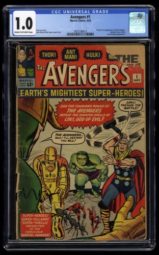 Avengers #1 CGC Fair 1.0 Cream To Off White Thor Captain America Iron Man Hulk!