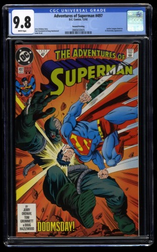 Adventures of Superman #497 CGC NM/M 9.8 White Pages 2nd Print
