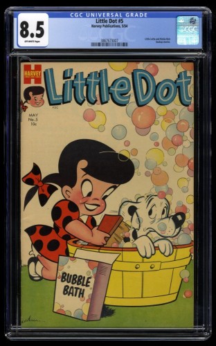 Little Dot #5 CGC VF+ 8.5 Off White Little Lotta and Richie Rich Appearance!