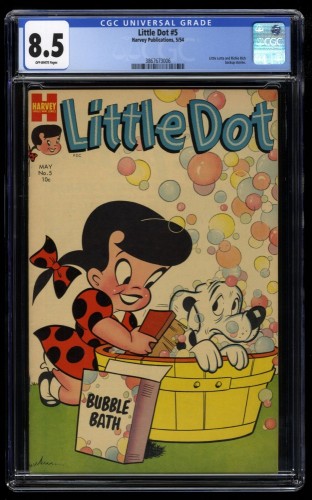 Cover Scan: Little Dot #5 CGC VF+ 8.5 Off White Little Lotta and Richie Rich Appearance! - Item ID #156669