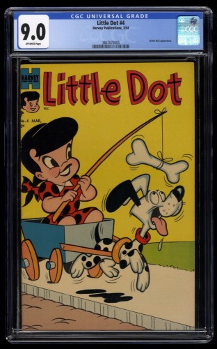 Little Dot #4 CGC VF/NM 9.0 Off White Ritchie Rich Appearance!