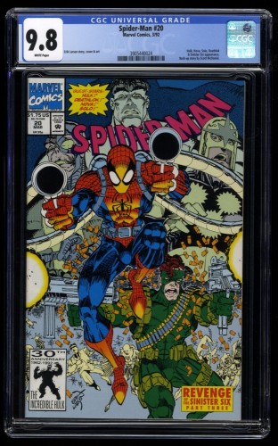 Spider-Man #20 CGC NM/M 9.8 White Pages Erik Larsen Cover, Art and Story!