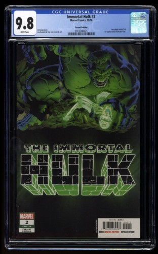 Immortal Hulk #2 CGC NM/M 9.8 2nd Print Bennett Variant 1st Dr. Frye!